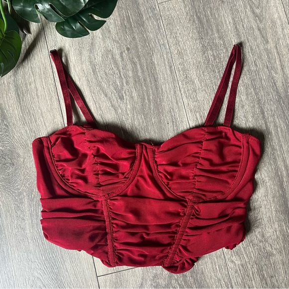 Fashion nova no tease mesh corset top in red. Size S - Picture 6 of 12